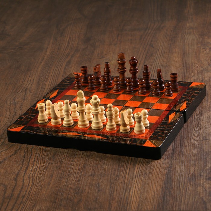 Набор 3 в 1 &quot;Ламиран&quot;: шахматы, шашки, нарды, 30 х 30 см