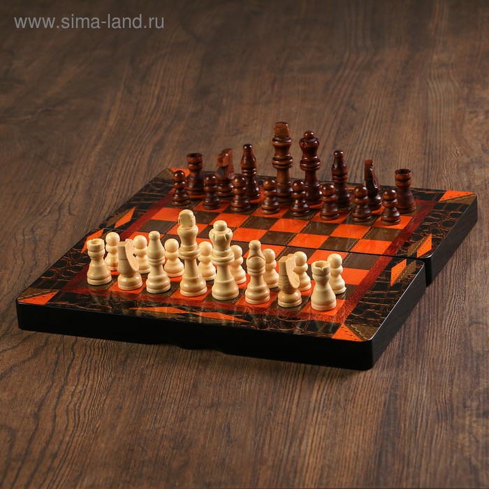 Набор 3 в 1 "Ламиран": шахматы, шашки, нарды, 30 х 30 см - Фото 1