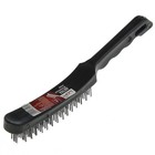 Щетка металлическая ручная ЛОМ, пластиковая рукоятка, 4-рядная - Фото 4