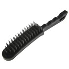 Щетка металлическая ручная ЛОМ, пластиковая рукоятка, 6-рядная - Фото 3