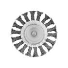 Щетка металлическая для дрели ТУНДРА, со шпилькой, крученая проволока, плоская, 100 мм - фото 8407027