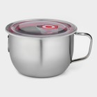 Кружка из нержавеющей стали с вакуумной крышкой, 1.3 л, d=15 см - Фото 1