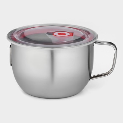 Кружка из нержавеющей стали с вакуумной крышкой, 1.3 л, d=15 см