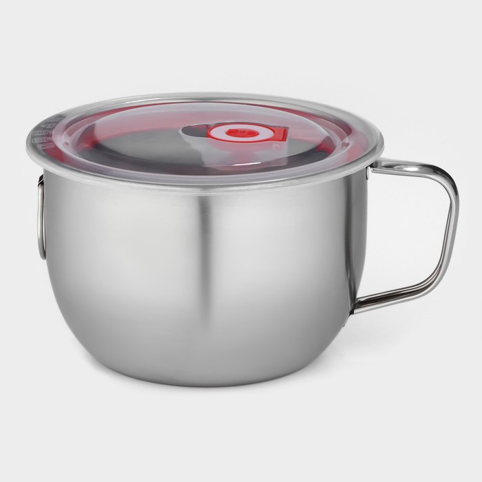 Кружка из нержавеющей стали с вакуумной крышкой, 1.3 л, d=15 см - Фото 1