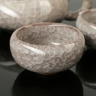 Набор для чайной церемонии керамический «Искушение», 5 предметов: чайник 180 мл, 4 чашки 50 мл, цвет серый - Фото 2