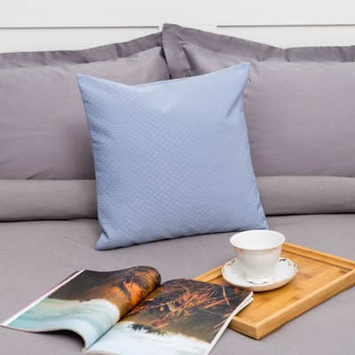 Декоративная подушка "Этель" 40х40 см, Английский стиль, цвет голубой, 100% п/э