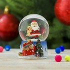 Сувенир полистоун водяной шар "Дед Мороз с мишкой" 6,5х5х4,5 см - Фото 1