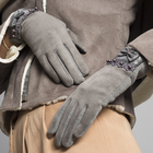 Перчатки женские безразмерные, с утеплителем, для сенсорных экранов, цвет серый - Фото 2