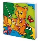 Роспись по холсту "Мишки", 15 х 15 см + блёстки - Фото 1