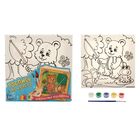 Роспись по холсту "Мишки", 15 х 15 см + блёстки - Фото 2