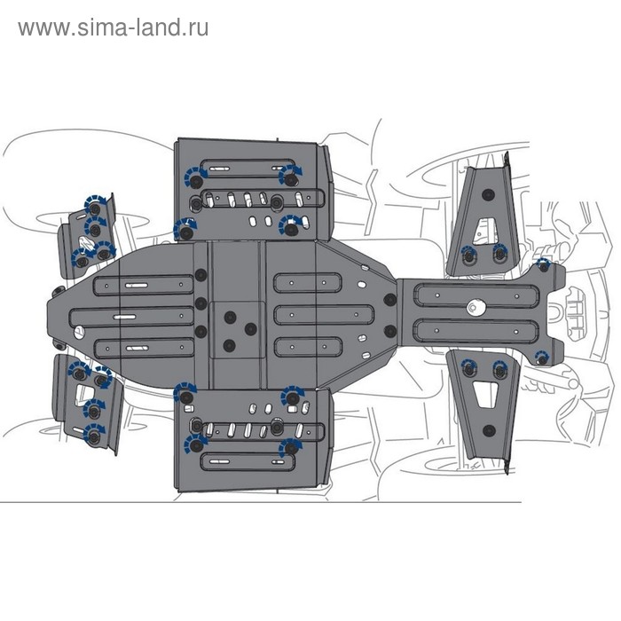 Комплект защит днища Rival для Polaris Sportsman XP 1000  2016-, 444.7439.1 - Фото 1