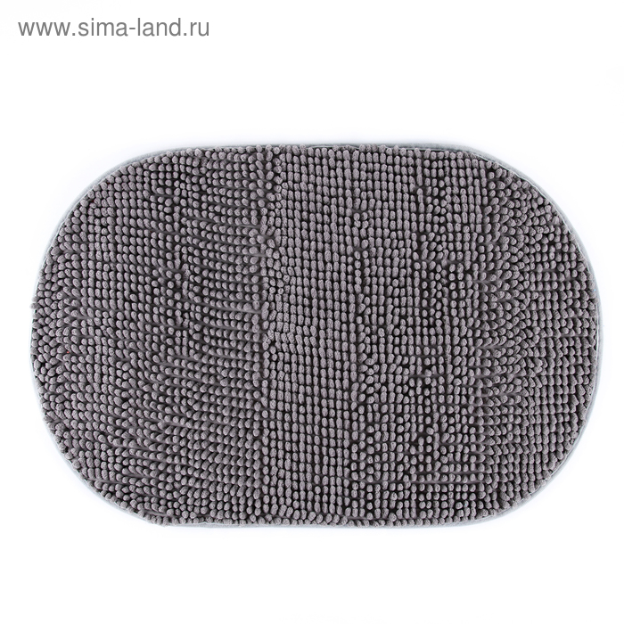 Коврик овальный «Букли», 45×68 см, цвет серый - Фото 1