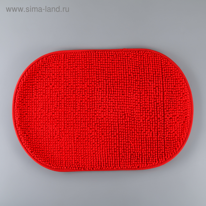Коврик овальный «Букли», 45×68 см, цвет красный - Фото 1