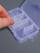 Органайзер для хранения мелочей, 8 ячеек, с передвижными секциями, 10.5×6.7×2.2 см, прозрачный - Фото 3