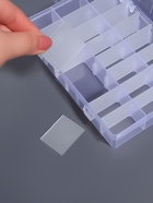 Органайзер для хранения мелочей, передвижные ячейки, 24 ячейки, 19.5×13.5×3.5 см, прозрачный - Фото 3