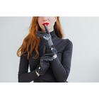 Перчатки женские безразмерные, комбинированные, с утеплителем, для сенсорных экранов, цвет чёрный - Фото 6