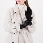 Перчатки женские безразмерные, комбинированные, с утеплителем, для сенсорных экранов, цвет чёрный - Фото 3