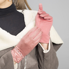 Перчатки женские безразмерные, без подклада, для сенсорных экранов, цвет пудра - Фото 2