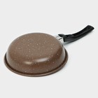 Сковорода Доляна Rock, d=15 см, пластиковая ручка, антипригарное покрытие, цвет коричневый - Фото 6