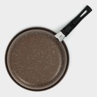 Сковорода Доляна Rock, d=19 см, пластиковая ручка, антипригарное покрытие, углеродистая сталь, коричневая - Фото 3