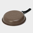 Сковорода Доляна Rock, d=19 см, пластиковая ручка, антипригарное покрытие, углеродистая сталь, коричневая - Фото 6