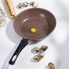 Сковорода Rock, d=21 см, пластиковая ручка, антипригарное покрытие, углеродитсая сталь, коричневая - Фото 5