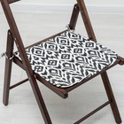 Подушка на стул «Этель» Серпента черный 40х40, с завязками рогожка 160 г/м², 100% хлопок - Фото 1