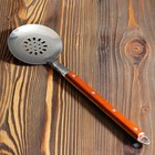 Шумовка для казана узбекская 40см, с деревянной ручкой - Фото 1