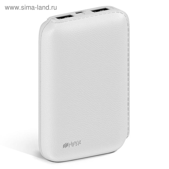 Мобильный аккумулятор Hiper SP7500 Li-Ion 7500mAh 2.1A+1A 2xUSB белый - Фото 1