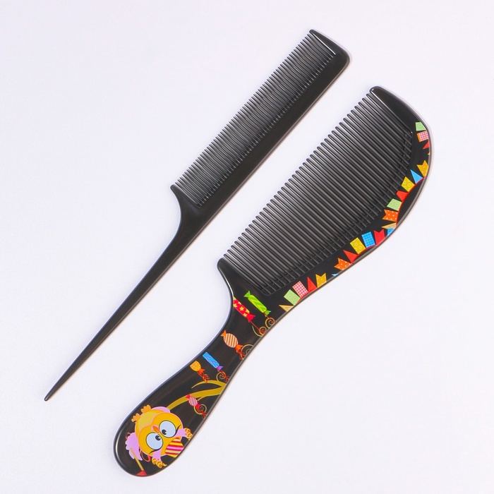 Набор расчёсок, 2 предмета, цвет чёрный - Фото 1