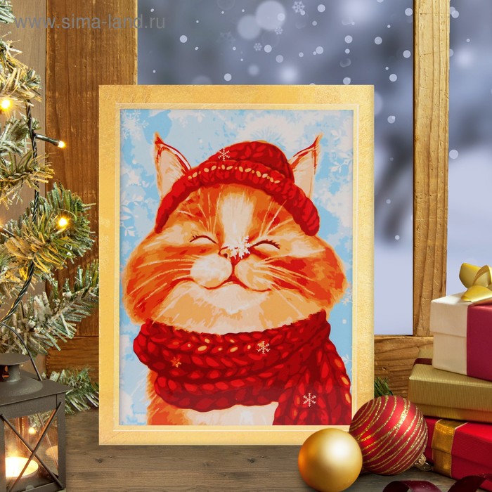 Роспись по номерам без подрамника "Рыжий кот" 30 х 40 см - Фото 1