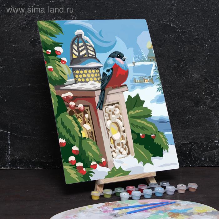 Роспись по номерам без подрамника "Снегирь" с красками 30 x 40 см - Фото 1