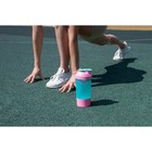Шейкер спортивный с чашей под протеин, голубо-розовый, 500 мл - Фото 4
