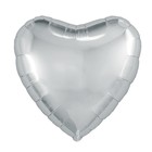 Шар фольгированный 18", сердце, цвет серебряный - фото 10777127