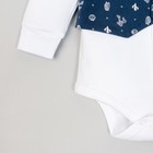 Боди Крошка Я "Костюмчик", синий/белый, р.22, рост 62-68 см - Фото 5