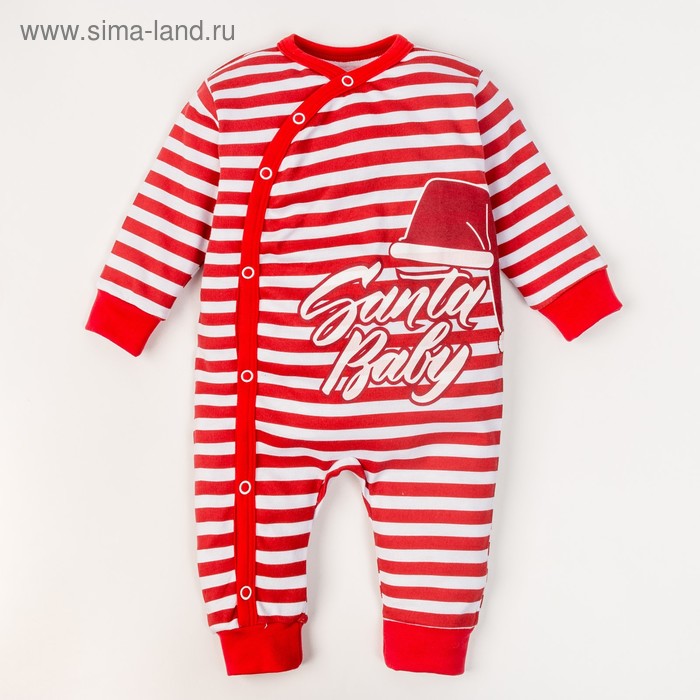 Комбинезон "Santa Baby", рост 62-68 см, 3-6 мес(22 р-р), 100% хл, интерлок - Фото 1
