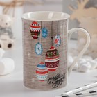 Кружка фарфоровая Доляна «Ёлочные игрушки», 300 мл - Фото 1