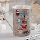 Кружка фарфоровая Доляна «Ёлочные игрушки», 300 мл - Фото 2