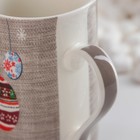 Кружка фарфоровая Доляна «Ёлочные игрушки», 300 мл - Фото 3