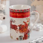 Кружка керамическая Доляна «Оленья упряжка», 300 мл - Фото 1