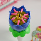 Свеча для торта музыкальная «Тюльпан», голубая - Фото 4