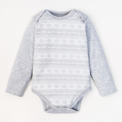 Боди с дл. рукавом Крошка Я "Зимние мотивы",  рост 86-92 см, 100% хл.