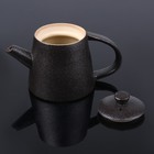 Набор чайный керамический «Восход», 7 предметов: чайник 200 мл, пиала 80 мл, цвет коричневый УЦЕНКА - Фото 3