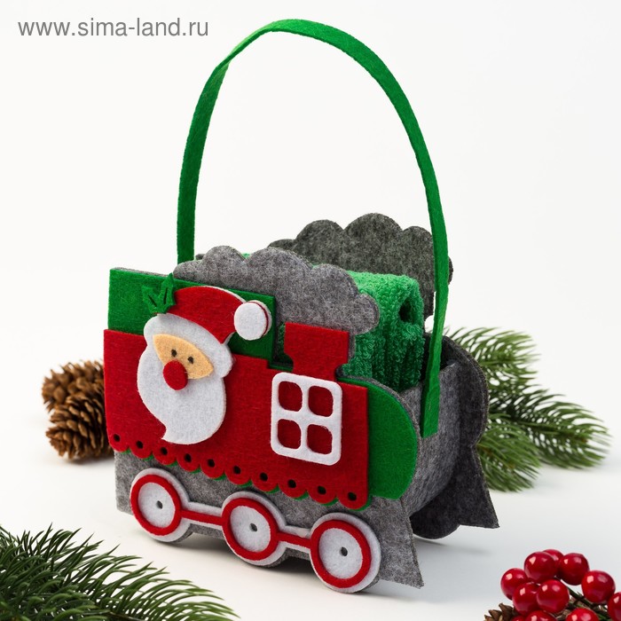 Наб.полотенец в корзинке "Новый год" 30х30 см-2 шт, 100% хл, 300гр/м2 - Фото 1