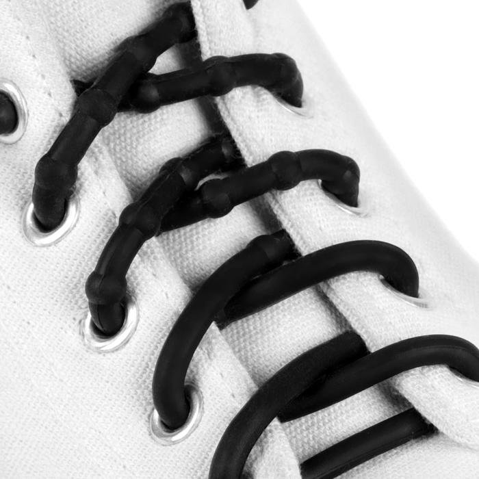 Шнурки для обуви, пара, силиконовые, круглые d = 5 мм, 45 см, цвет чёрный - Фото 1