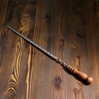 Шампур с деревянной ручкой, рабочая длина - 40 см, ширина - 10 мм, толщина - 3 мм с узором - фото 9316016