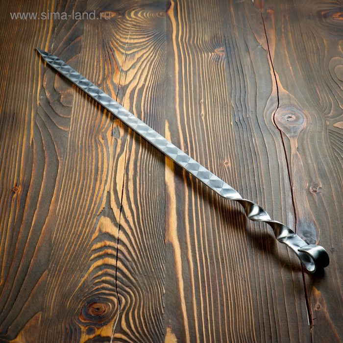 Шампур узбекский с ручкой-кольцом, рабочая длина - 50 см, ширина - 20 мм, толщина - 3 мм - фото 1880414943