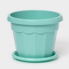 Горшок для цветов с поддоном Доляна «Эрика», 0,7 л, цвет бирюзовый - Фото 2