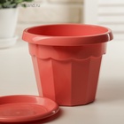 Горшок для цветов с поддоном Доляна «Эрика», 0.7 л, цвет коралловый - Фото 4