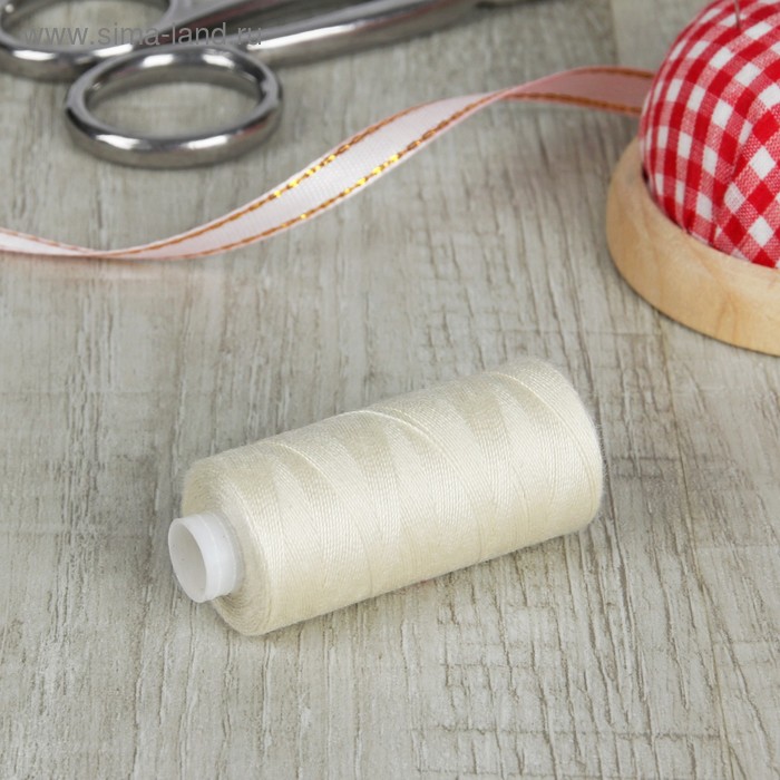 Нитки 20S/2, 183 м, цвет кремовый №127 - Фото 1